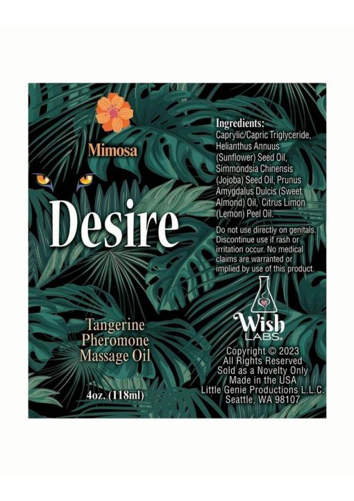 Desire Pheromone Massage Oil 4oz - Tangerine - Image 2