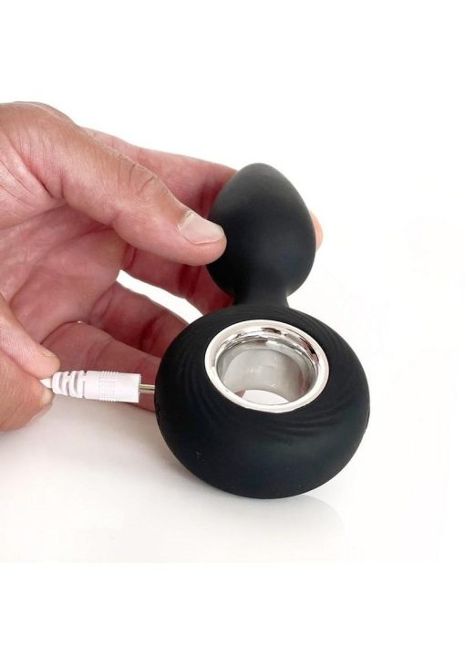 Vers Plug Vibrating Rechargeable Silicone Anal Plug - Black - Image 4
