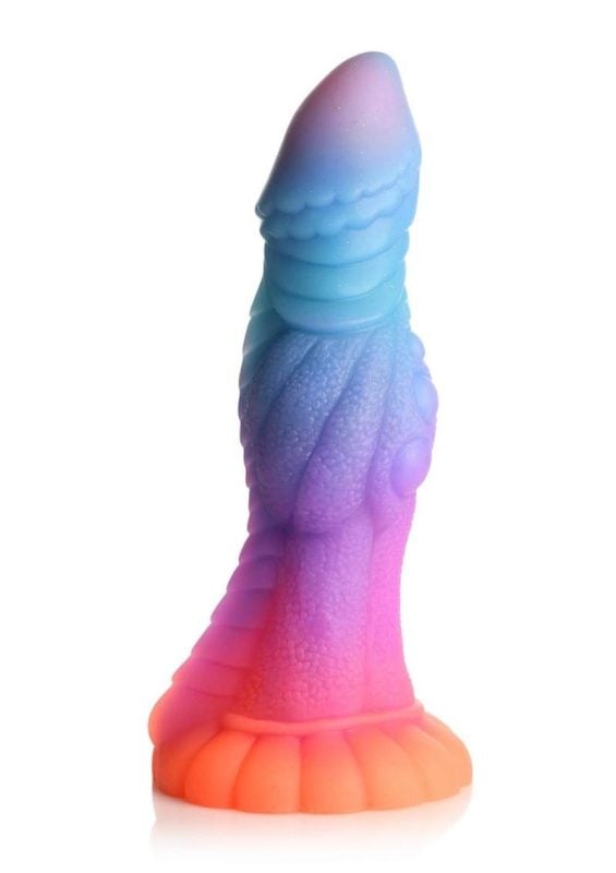 Creature Cocks Galactic Cock Alien Creature Glow in the Dark Silicone Dildo - Multicolor