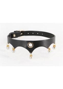 Fetish and Fashion Jezebel Collar - Black/Gold