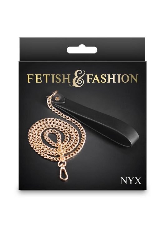 Fetish and Fashion Nyx Leash - Black/Gold - Image 2