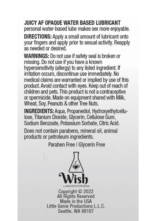 Juicy AF Water Based Opaque Lubricant 4oz - Image 2