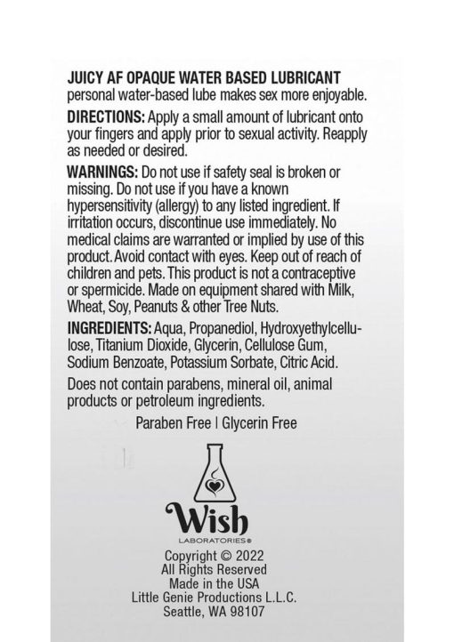 Juicy AF Water Based Opaque Lubricant 2oz - Image 2