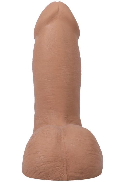 The Realistic Cock with Balls Ultraskyn Removable Vac-U-Lock Suction Cup 5in - Caramel - Image 4