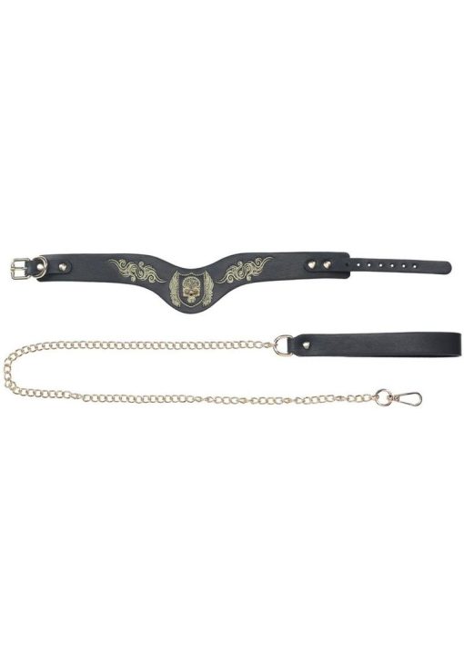 Ouch! London Collection Collar with Leash - Black - Image 3