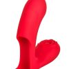 Bloomgasm Rose Touch Pulsing Rechargeable Silicone Finger Vibrator - Red - Image 4