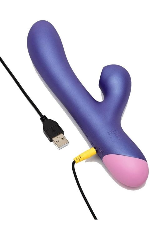 Romp Pulse Rechargeable Silicone Rabbit Vibrator with Pleasure Air - Purple/Pink - Image 4