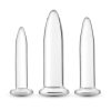 Crystal Trainer Glass Anal Plugs Kit (3pc Set) - Clear