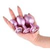 Rear Assets Trainer Chrome Plated Anal Plugs Kit (3pc Set) - Iridescent Pink - Image 3