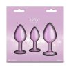 Rear Assets Trainer Chrome Plated Anal Plugs Kit (3pc Set) - Iridescent Pink - Image 4