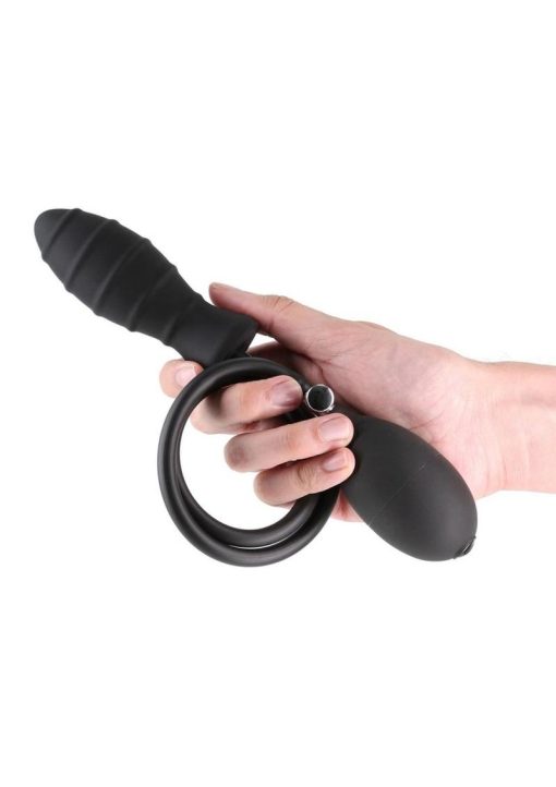 Renegade InflataPlay Silicone Inflatable Anal Plug - Black - Image 3