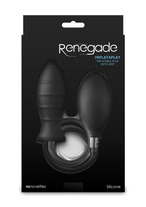 Renegade InflataPlay Silicone Inflatable Anal Plug - Black - Image 4