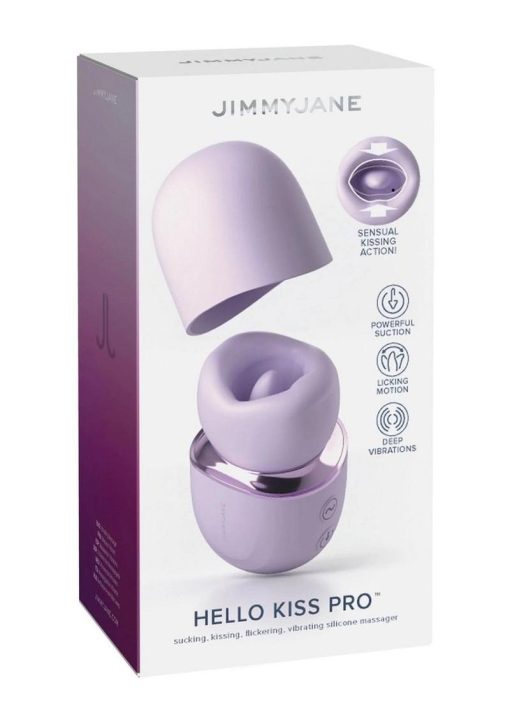 JimmyJane Hello Kiss Pro Rechargeable Silicone Clitoral Stimulator - Lavender