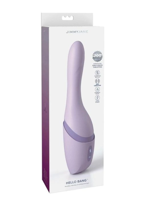 JimmyJane Hello Bang Rechargeable Silicone Thrusting Vibrator - Lavender