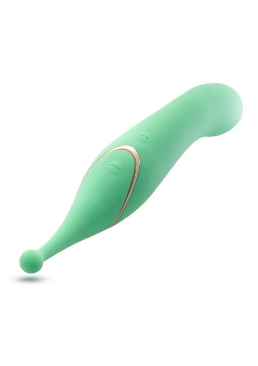 Blush Collection Stella Rechargeable Silicone Dual End Vibrator - Green - Image 3