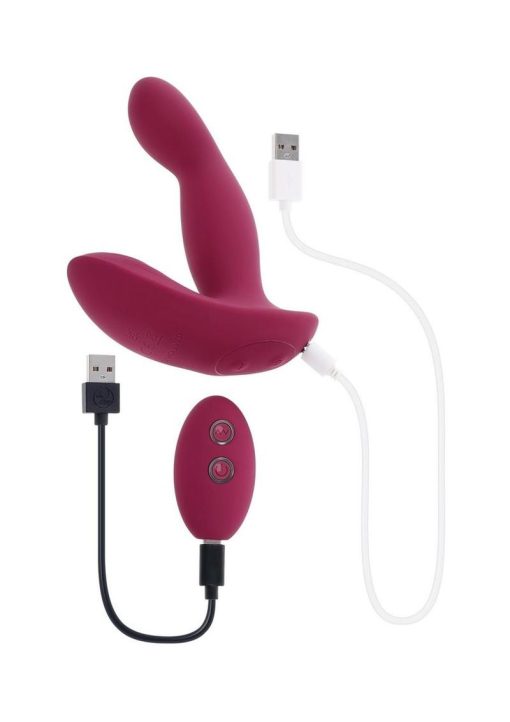 Come on Over Rechargeable Silicone Dual Vibrator with Remote Control - Red - Image 4