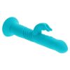 Bunny Hop Rechargeable Silicone Throbbing Rabbit Vibrator - Blue - Image 3