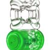 Play With Me Pleaser Rechargeable Cock Ring - Neon Green - Image 4