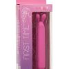 First Time Rechargeable Silicone Flicker Rabbit Vibrator - Pink