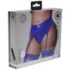 Ouch! Vibrating Strap-On Thong Rechargeable - XL/2XL - Blue