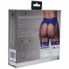 Ouch! Vibrating Strap-On Thong Rechargeable - XL/2XL - Blue - Image 3