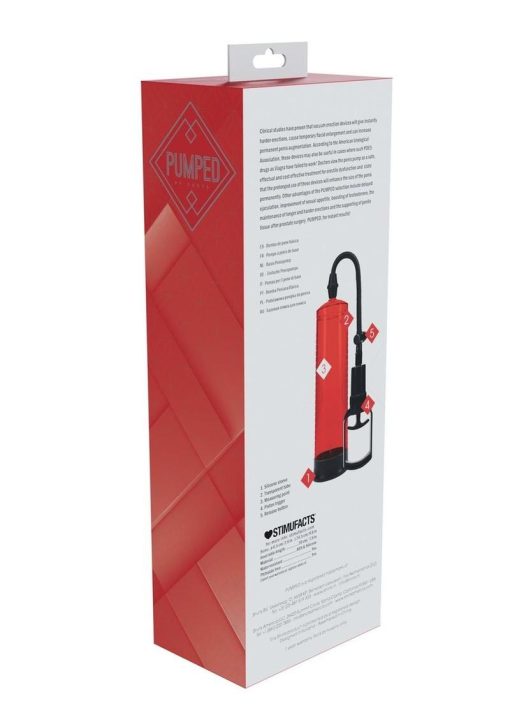Pumped Basic Pump 2 Water Resistant Silicone Penis Pump - Red - Image 3