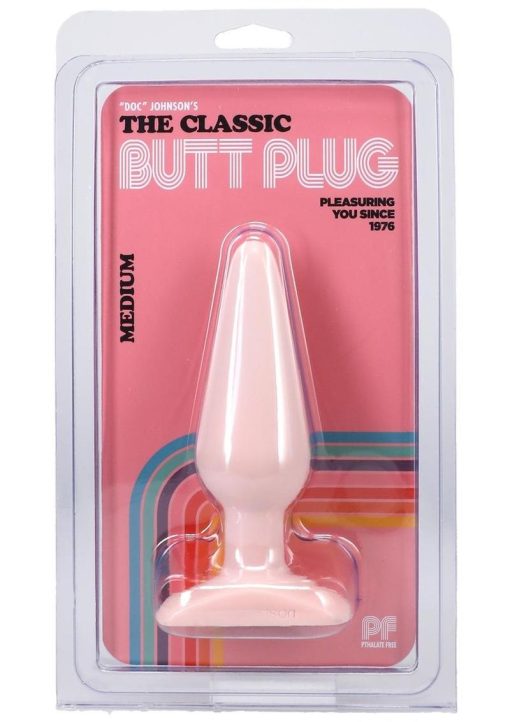 Classic Butt Plug Medium Sil A Gel 5.5 Inch Flesh - Image 2