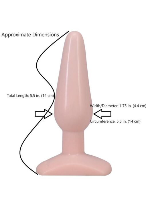 Classic Butt Plug Medium Sil A Gel 5.5 Inch Flesh - Image 4