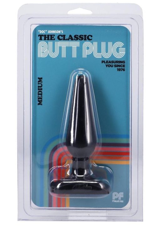 Classic Butt Plug Medium Sil A Gel 5.5 Inch Black - Image 2