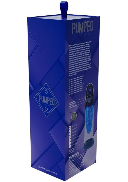 Pumped Aqua Pro Submersible Automatic Rechargeable Silicone AI Tech Enhanced Penis Pump - Blue - Image 3