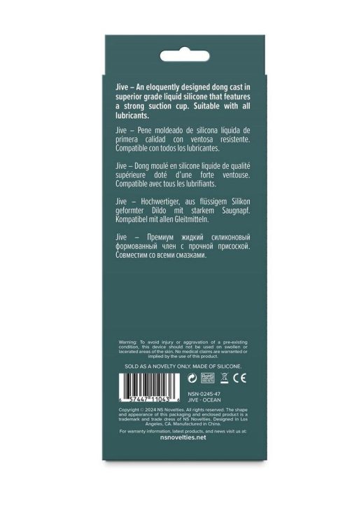 Lust-N-Dreams Jive Silicone Flexible Dildo with Suction Cup - Teal - Image 4