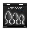 Renegade Triple Ace Silicone Anal Plugs Kit (3pc Set) - Black
