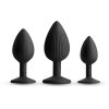 Renegade Triple Ace Silicone Anal Plugs Kit (3pc Set) - Black