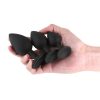 Renegade Triple Ace Silicone Anal Plugs Kit (3pc Set) - Black - Image 3