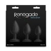 Renegade Triple Ace Silicone Anal Plugs Kit (3pc Set) - Black - Image 4