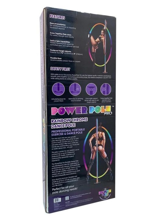 Power Pole Pro Professional Portable Exercise and Dance Spinning Pole Extends Up To 9ft - Rainbow - Image 4