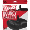 Bouncy Baller Inflatable Cushion with Dilldo and Foot Pump - Black