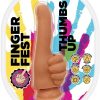 Finger Fest Thumbs Up Silicone Dildo - Caramel
