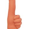 Finger Fest Thumbs Up Silicone Dildo - Caramel