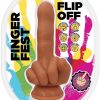 Finger Fest Flip Off Silicone Dildo - Caramel