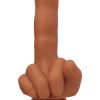 Finger Fest Flip Off Silicone Dildo - Caramel