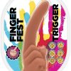 Finger Fest Trigger Silicone Dildo - Caramel
