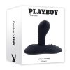 Playboy Sittin And Spinnin Rechargeable Silicone Vibrator with Remote Control - Black
