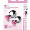 B-Vibe Jewel Metal Anal Plug Training Set (2 Piece) - Pink/Silver