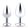 B-Vibe Jewel Metal Anal Plug Training Set (2 Piece) - Pink/Silver
