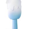 Bite Me Sucking Tapping and Vibrating Silicone Rechargeable Cream Pop Stimulator - Blue/White