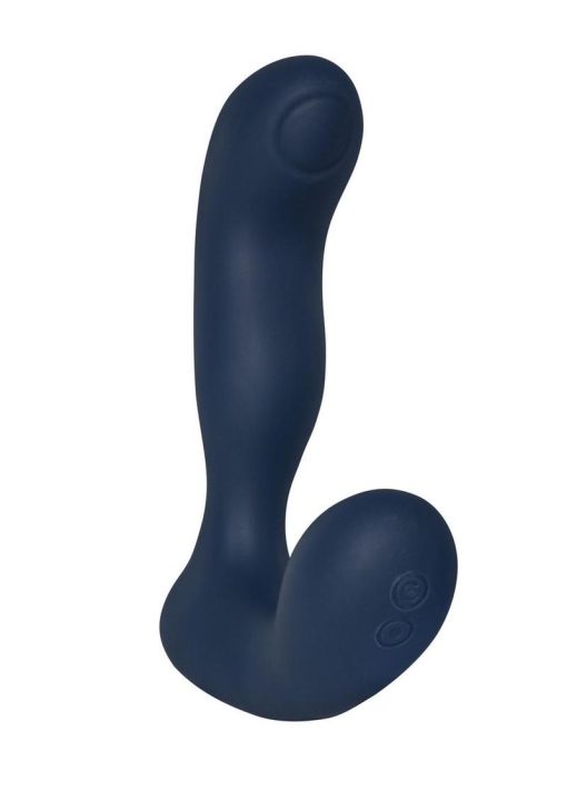 Svakom Iker Neo Rechargeable Silicone App Compatible Prostate Vibrator - Navy Blue/Gold - Image 3