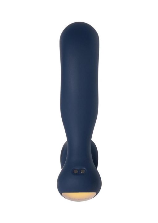 Svakom Iker Neo Rechargeable Silicone App Compatible Prostate Vibrator - Navy Blue/Gold - Image 4