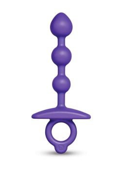 B-Vibe Butties Zip Silicone Anal Beads - Purple