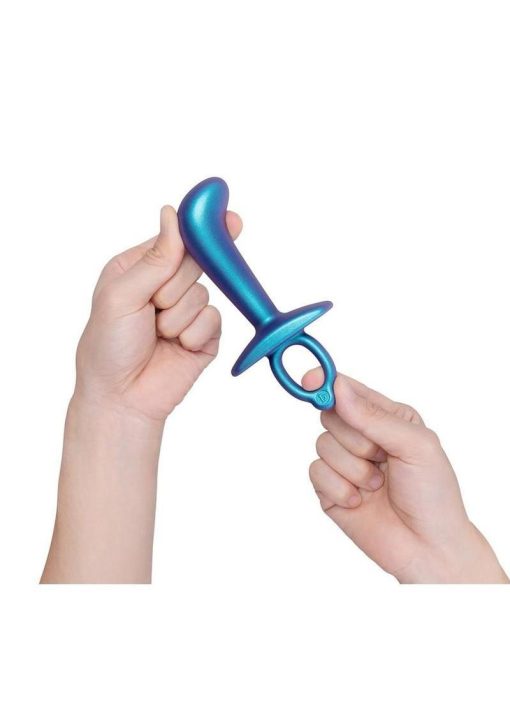 B-Vibe Butties Thumb Silicone Prostate Plug - Navy Blue - Image 4